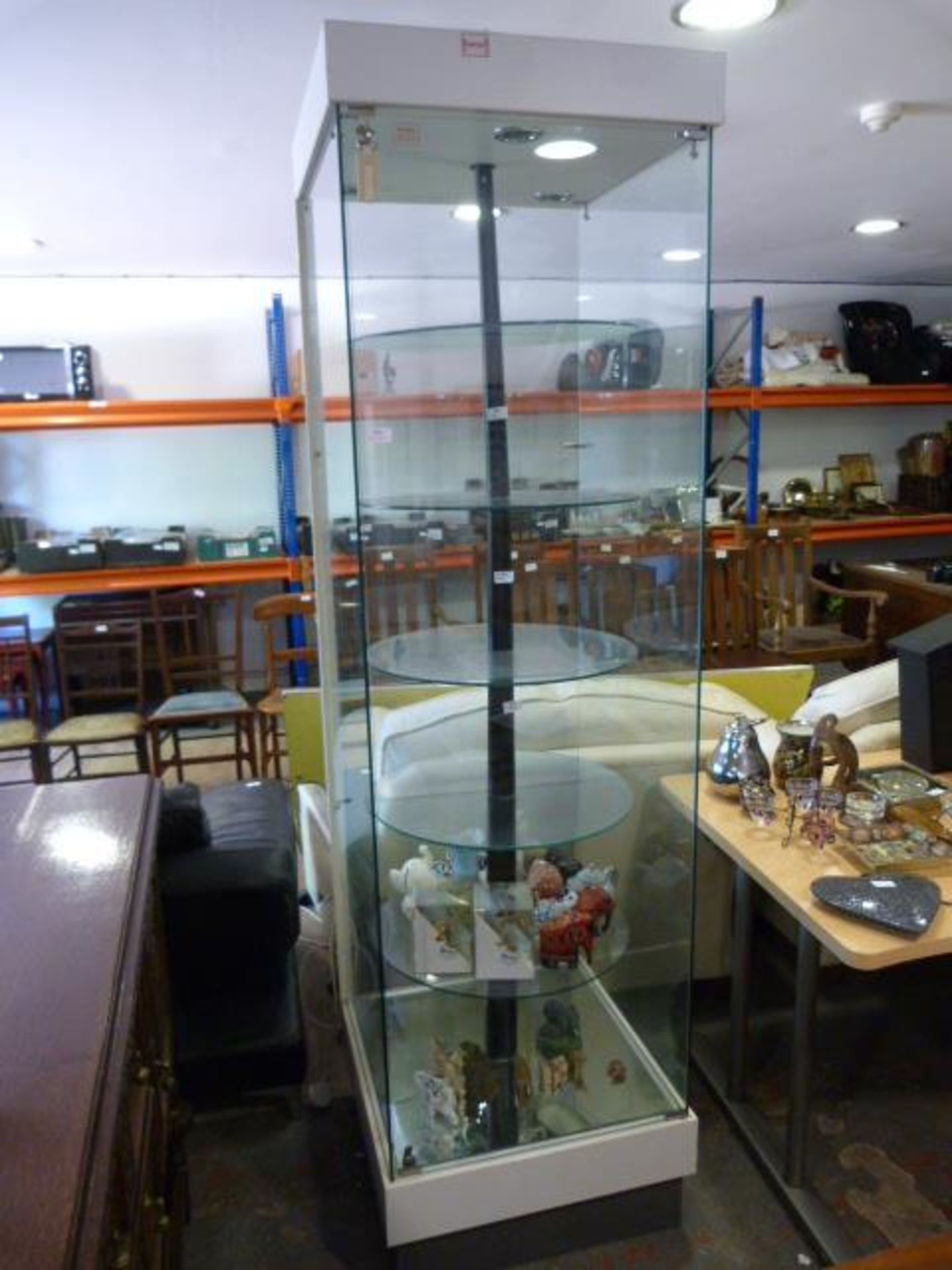 Tall Square Glass Display Cabinet