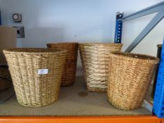 Four Wicker Waste Baskets