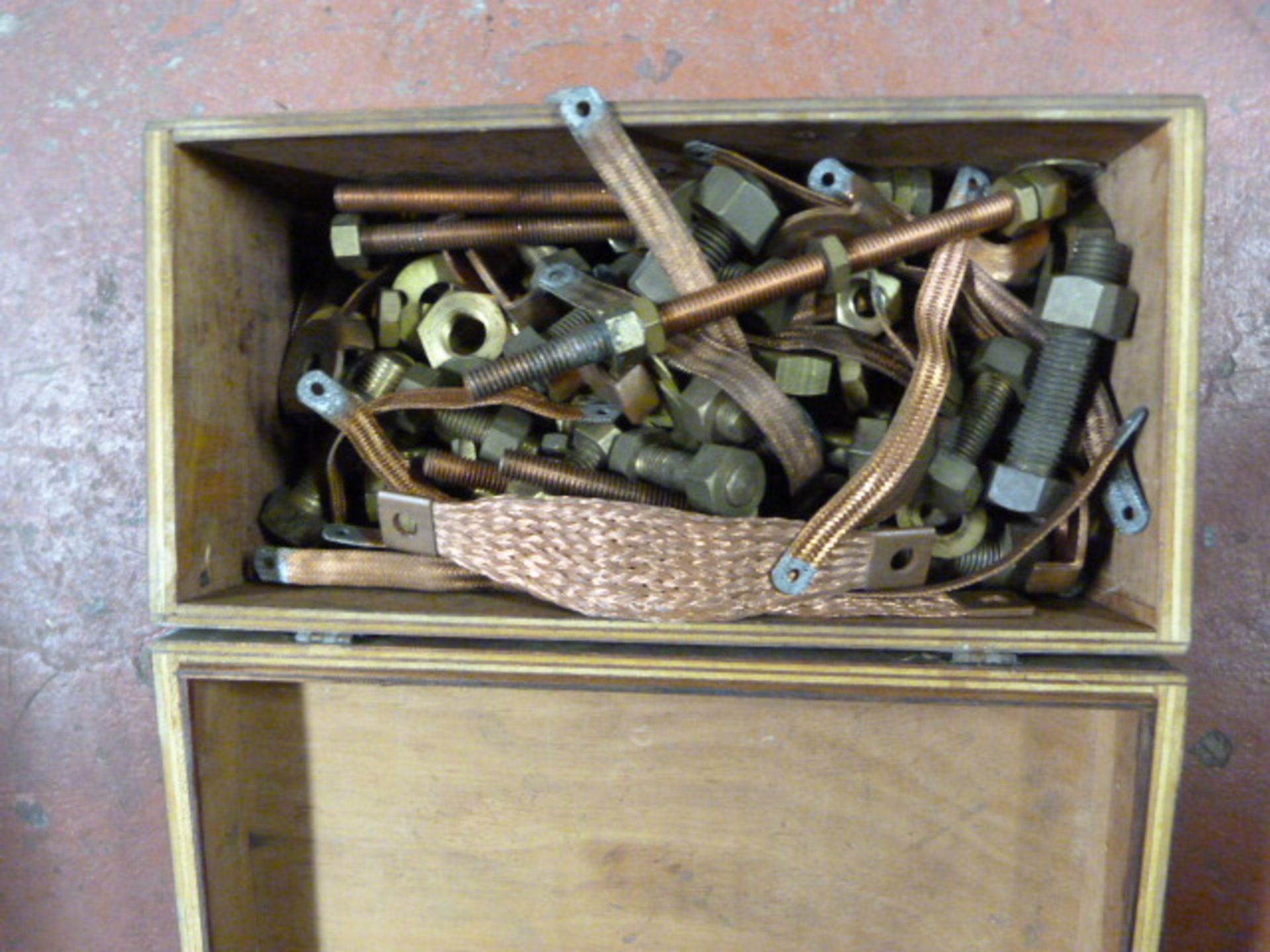 *Box of Copper and Brass Nuts, Bolts, etc.