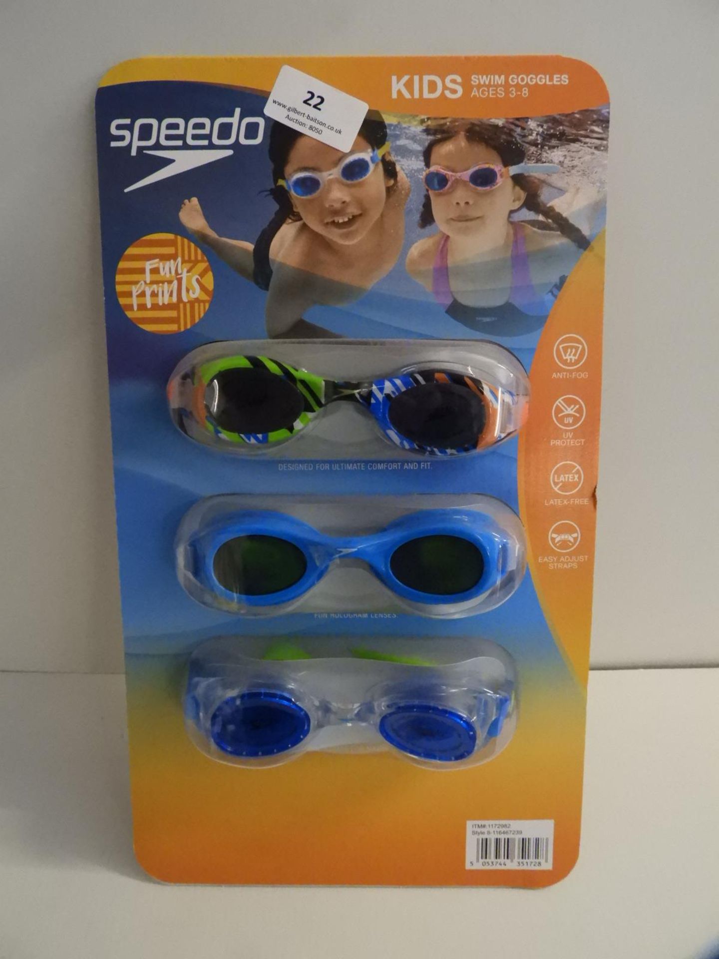 *Speedo Kids Goggles 3pc Set