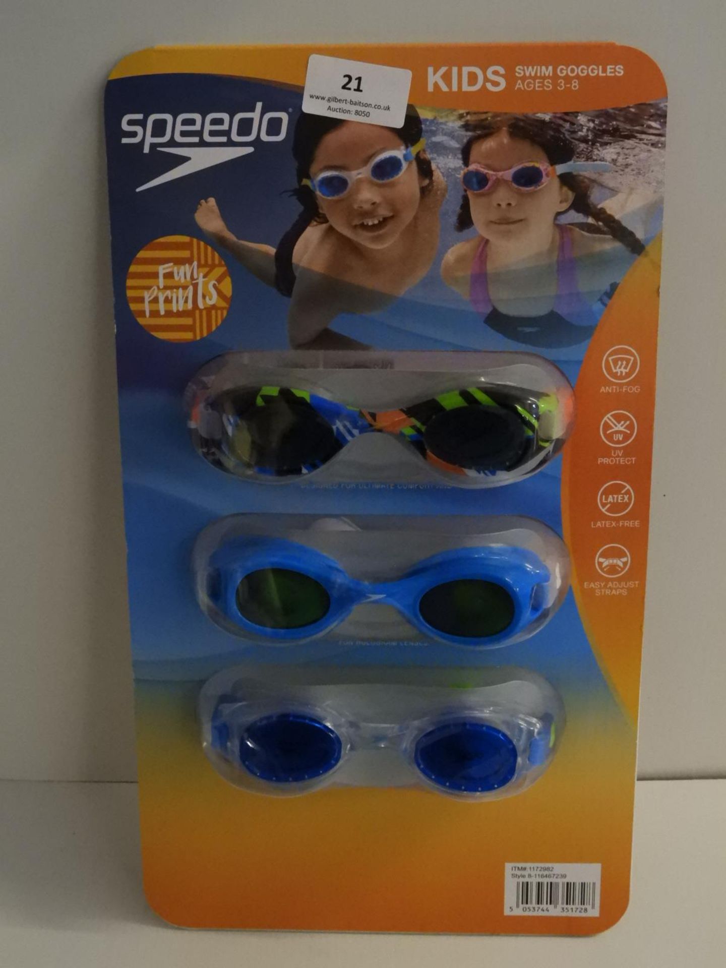 *Speedo Kids Goggles 3pc Set