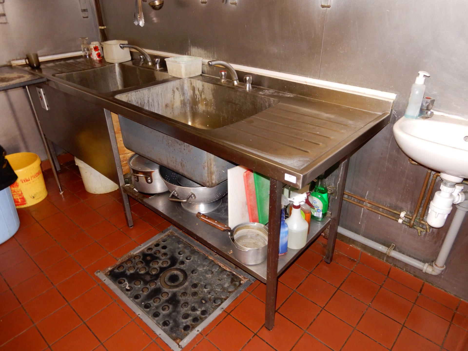 *Commercial Stainless Steel Two Bowl Sink Unit
