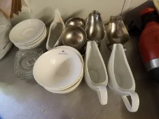 *Assorted Sauce Boats, Saucers, Stainless Steel Su