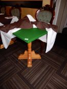 *Four Square Beech Farmed Tables with Heat Resistant Green Baize Tops on Pedestal Bases