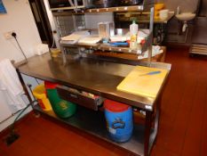*Stainless Steel Preparation Table 180x60cm
