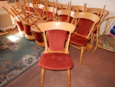 *Forty Eight Beech Framed Chairs with Upholstered Seats & Backs