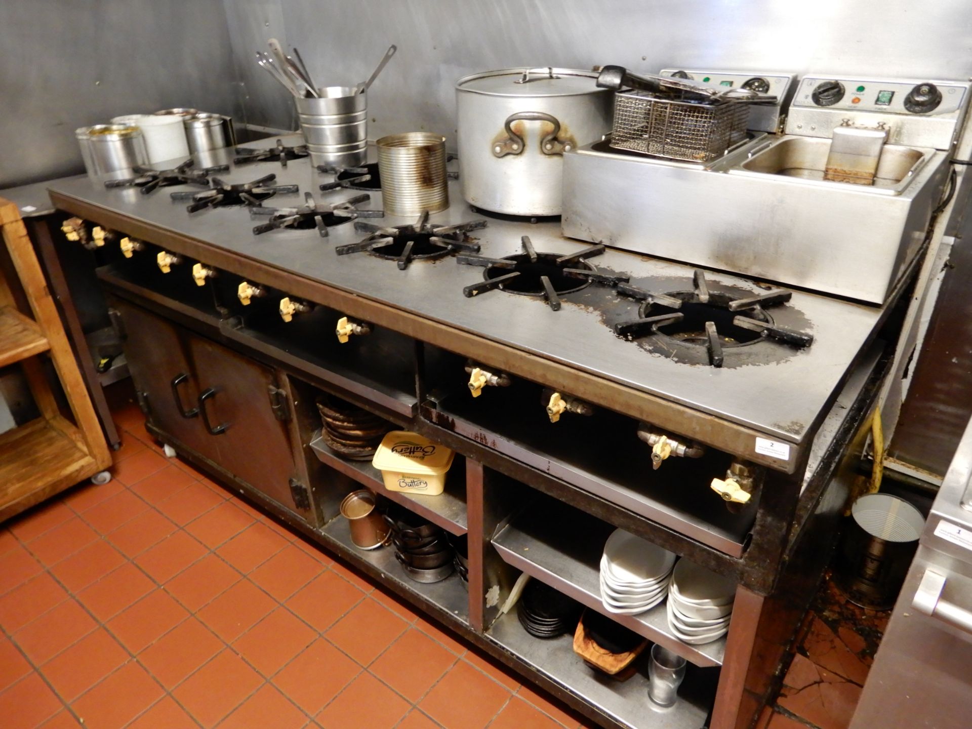 *Gas Fired Continental Style Ten Burner Gas Cooker with Oven