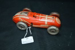 Vintage Tinplate Clockwork Racing Car