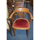 Victorian Oak Captains Chair