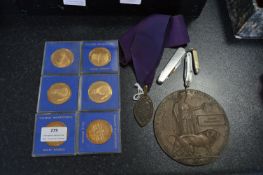 Collection of Assorted Medals and WWI Plaque - Jam