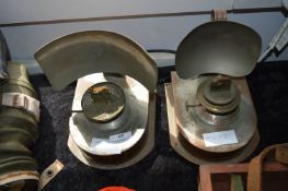 Two Oil Lamps with Reflectors