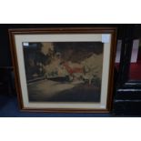 Coloured Etching - Le Printemps by Maurice Lancask