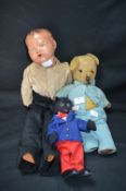 Boy Doll, Teddy Bear and a Golliwog