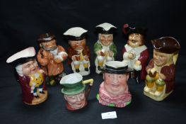 Six Toby Jugs and Two Character Jugs by Shorter, etc.