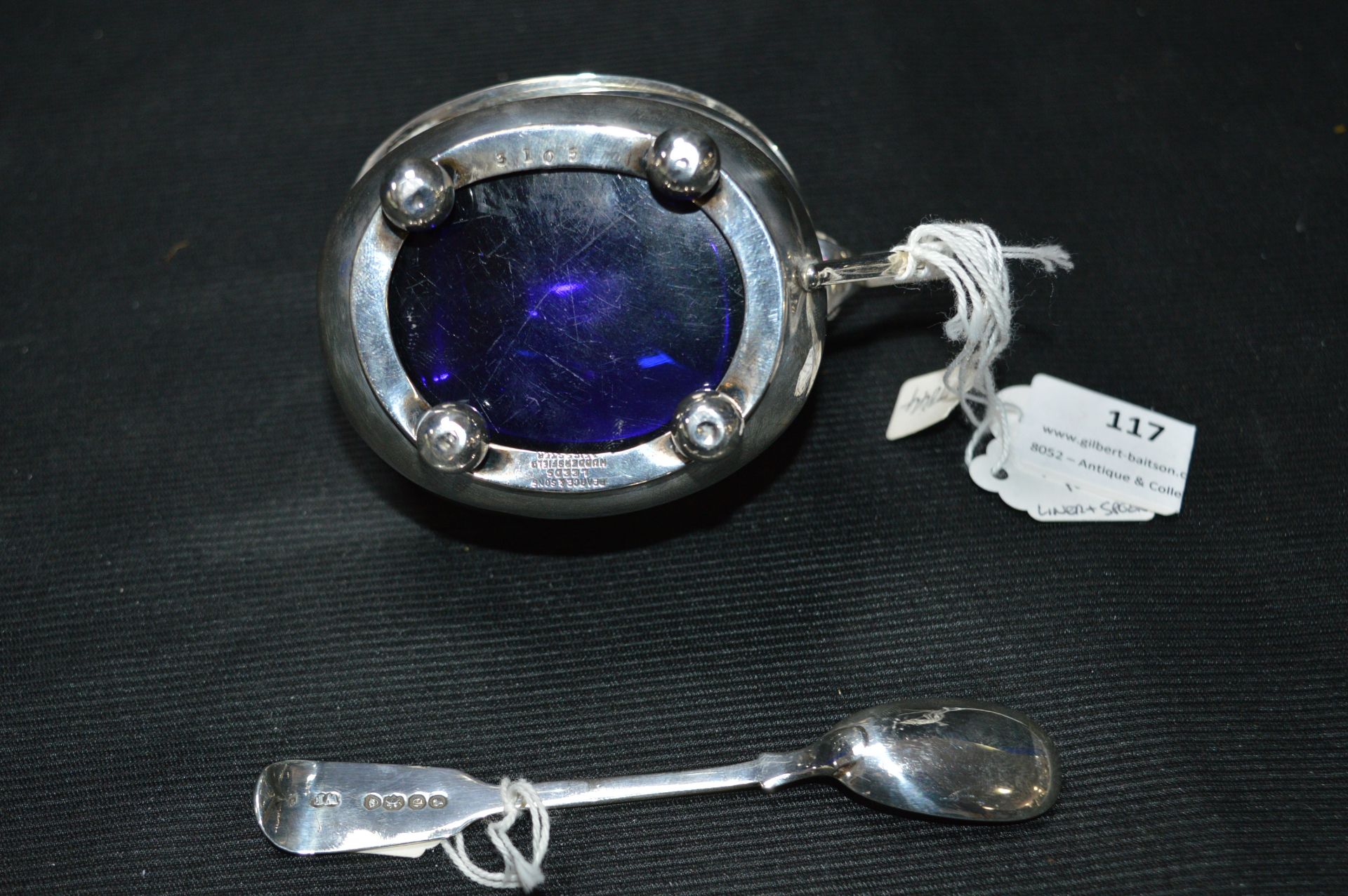 Hallmarked Silver Mustard Pot with LIner and Spoon - Sheffield 1897, approx 125g Gross - Image 2 of 2