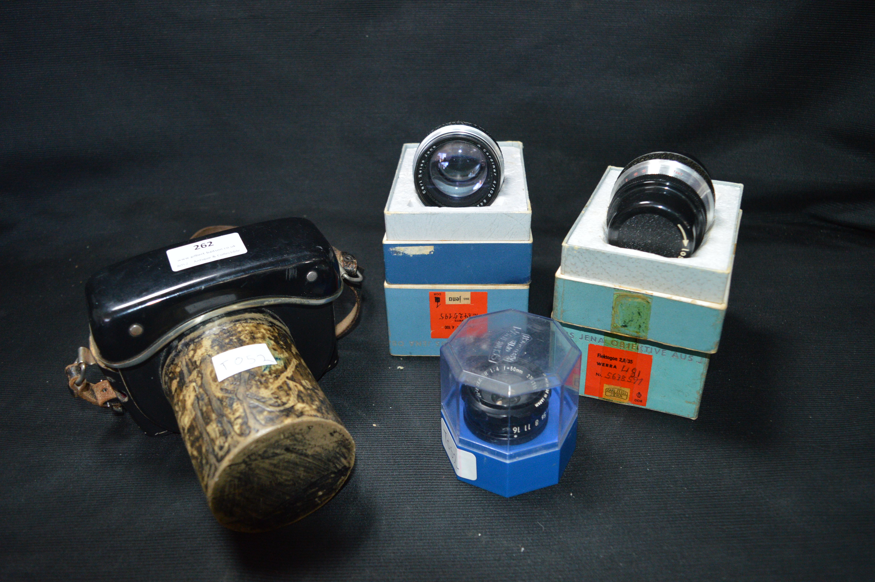 Vintage Werra Camera, Two Boxed Carl Zeiss Lenses,