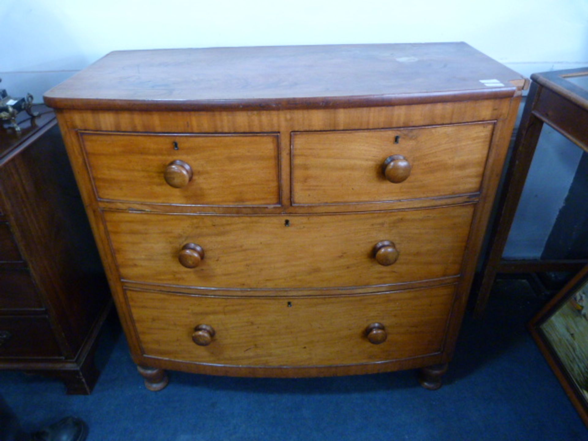 Victorian Mahogany Bow Front Chest