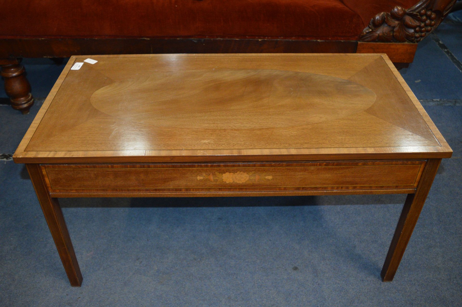 Yew Wood Inlaid Coffee Table