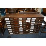 *Victorian Pine Bank of Twenty Four Drawers with B