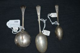 Three Hallmarked Silver Spoons - approx 56g total