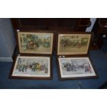 Four Framed Coach Prints (AF)