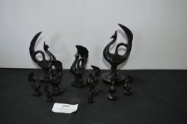 Collection of Vintage Bronze Opium Weights in the
