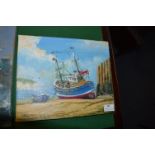 Oil Painting on Canvas by Jack Rigg - Trawler at L