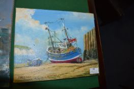 Oil Painting on Canvas by Jack Rigg - Trawler at L