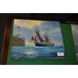 Oil Painting on Canvas by Jack Rigg - Ship Enterin