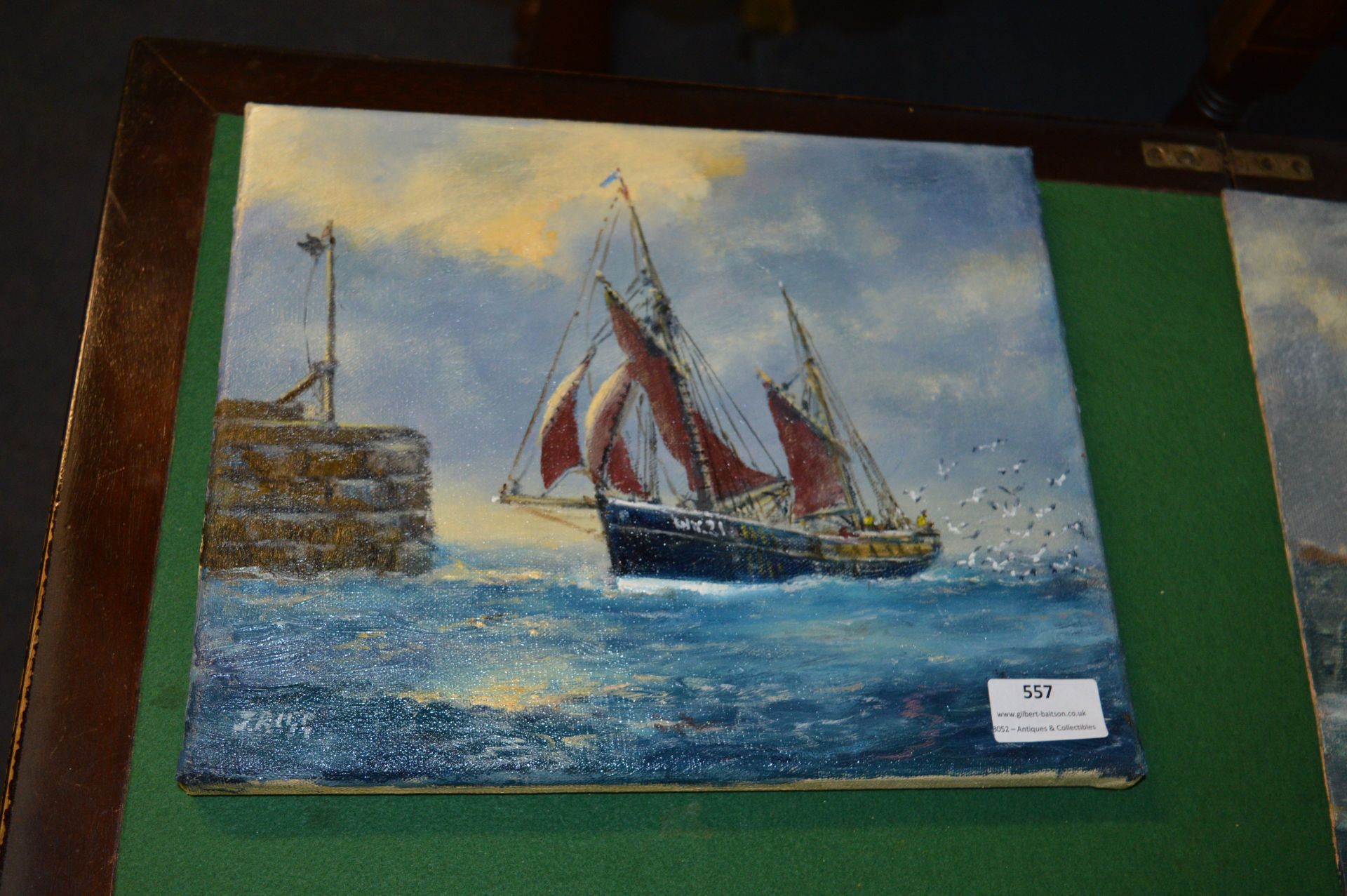 Oil Painting on Canvas by Jack Rigg - Ship Enterin