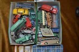 Two Small Boxes of Playworn Dinky Toys, etc.