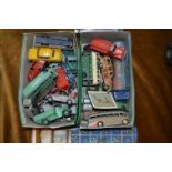 Two Small Boxes of Playworn Dinky Toys, etc.