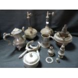 Collection of Pewter Ware Including Tobacco Jar, a