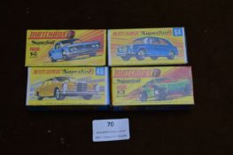 Four Matchbox Superfast Cars (Mint in Box)