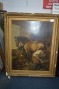 Large Framed Print of a Farrier & Horse