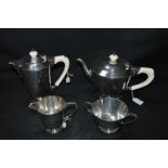 Silver Four Piece Teas Set - London 1935, Total We