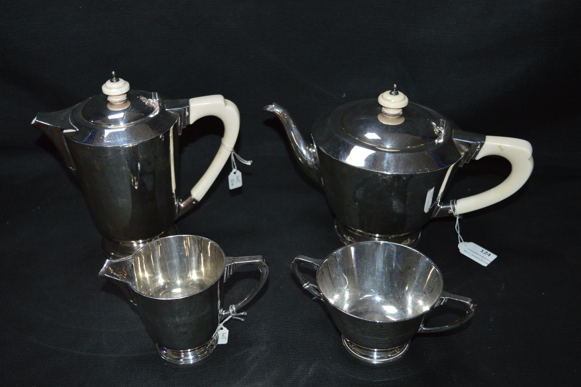 Silver Four Piece Teas Set - London 1935, Total We