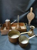 Large Collection of Copper and Brass Ware Includin