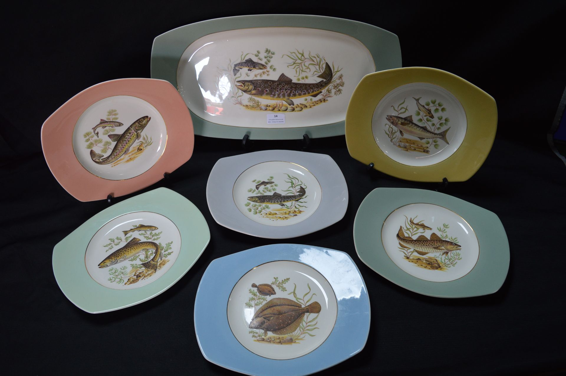 Seven Norwegian Fish Plates