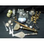Tray Lot of Vintage Glassware and Plated Items