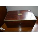 Victorian Brass Bound Mahogany Writing Slope