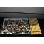 Small Tray Lot of Collectible Teaspoons and Boxed