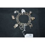 Vintage Silver Charm Bracelet