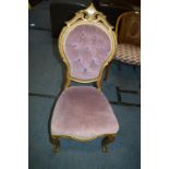 Gilt Lilac Upholstered Salon Chair