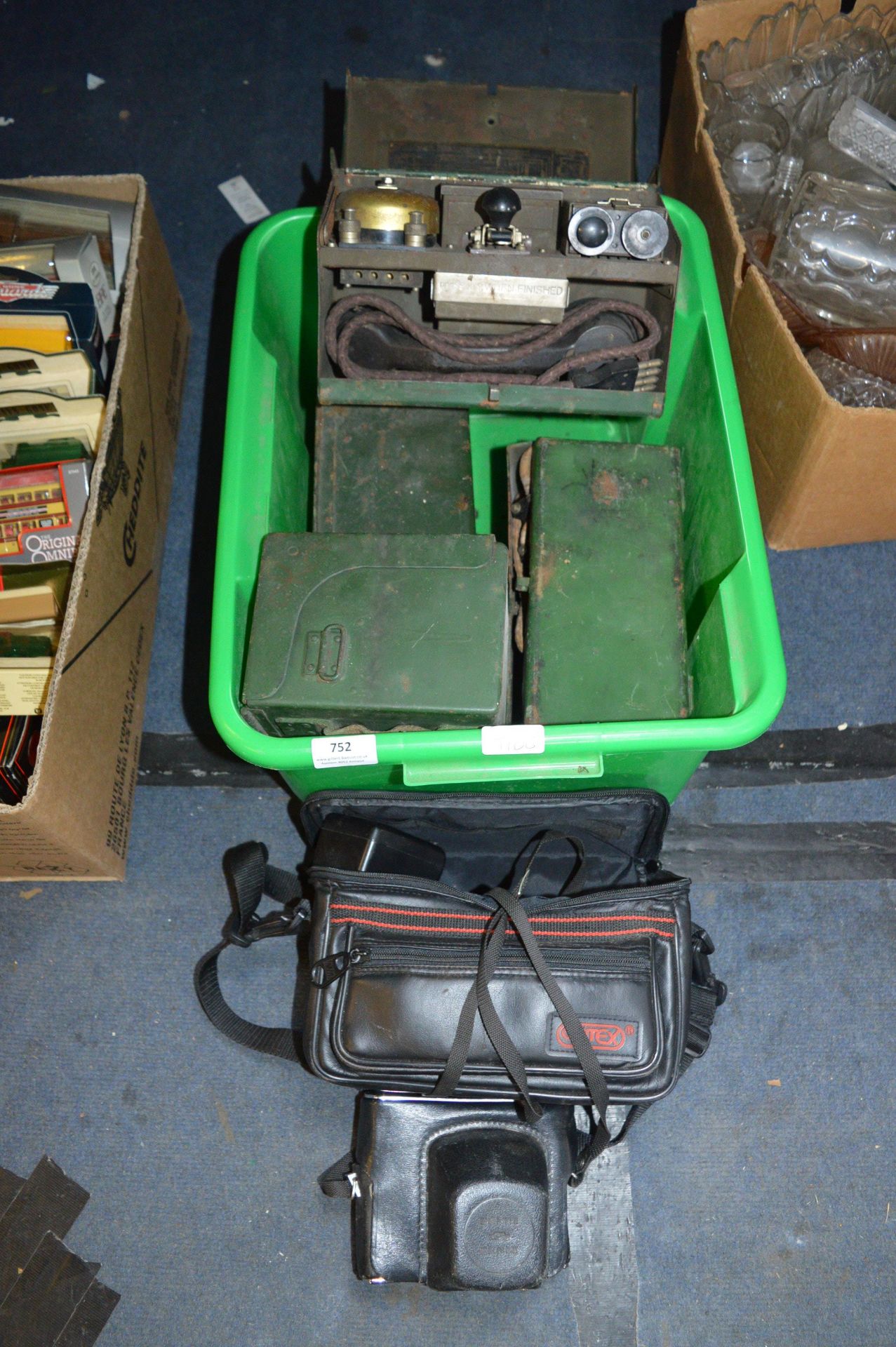 Four Vintage Military Field Telephones etc.