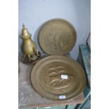 Three Items of Brassware Including Trays etc.
