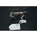 Solid Silver Hound & Hare Model - London 1905, Import Mark 925, approx 42g