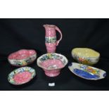 Six Pieces of Maling Ware Including Fruit Bowls, e