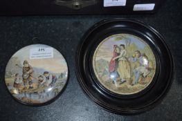 Two Victorian Pomade Pot Lids