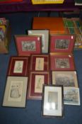 Box of Assorted Vintage Fashion Prints, Framed Pri